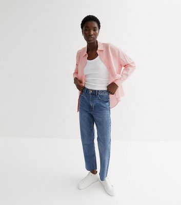 Pink Linen-Look Oversized Shirt New Look