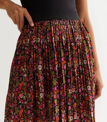 Pink pleated midi outlet skirt primark