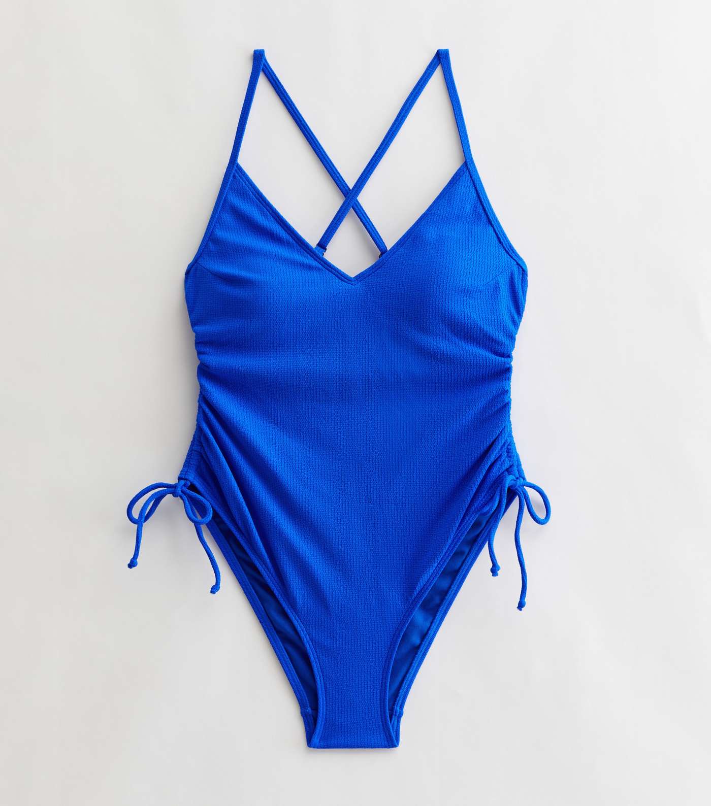 Bright Blue Strappy Ruched Side Multiway Swimsuit Image 6