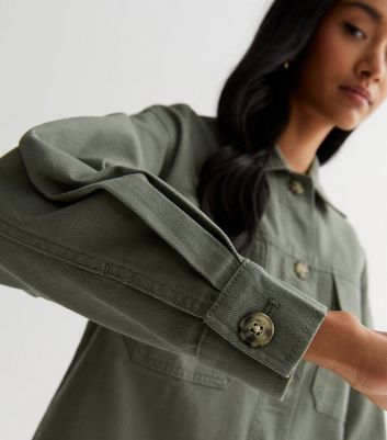 New look khaki clearance shacket