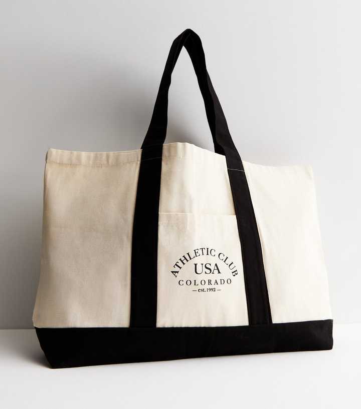 Cream Athletic Club USA Canvas Tote Bag