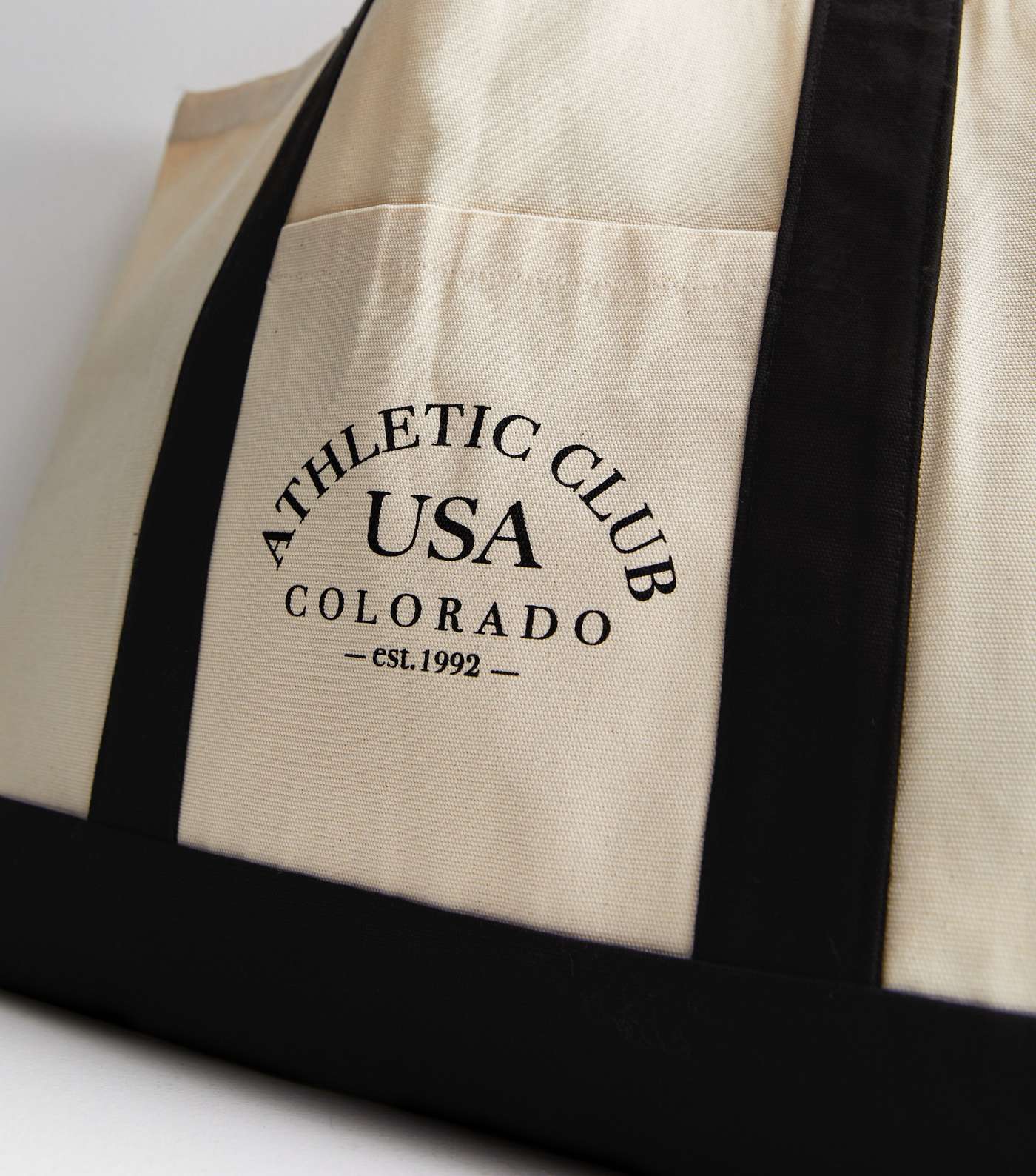 Cream Athletic Club USA Canvas Tote Bag Image 3