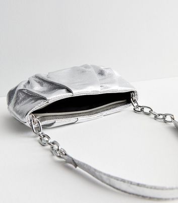 New look cheap clutch bags silver