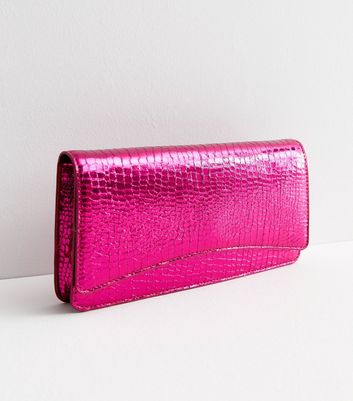 Pink outlet metallic clutch