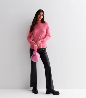 Pink Knitted Roll Neck Jumper | New Look