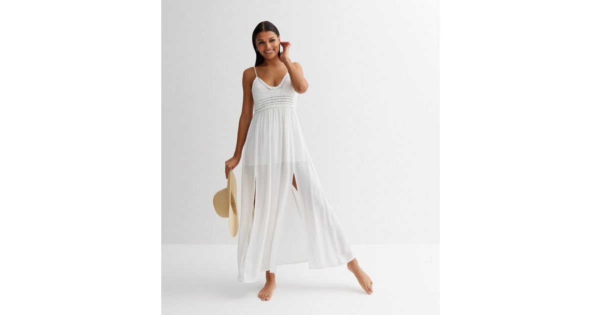 white crochet maxi beach dress The Midnight Dress  Annie's Ibiza Online