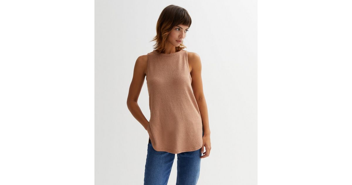Camel Neck Knit Vest