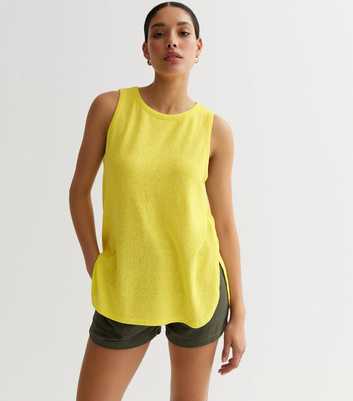 Green Fine Knit Towelling Vest