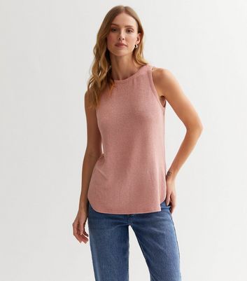 Mid Pink Fine Knit Towelling Vest