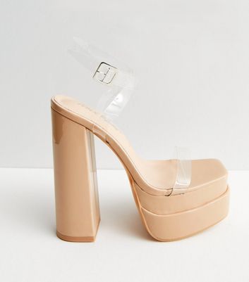 Public desire trance sale blush clear detail sandals