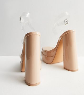 Clear strap cheap platform heels