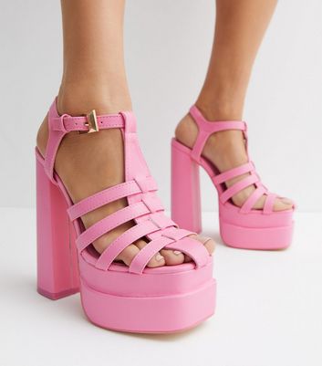 Pink Satin Slingback Kitten Heels | New Look