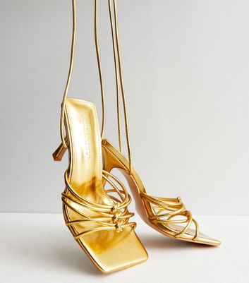 New look store gold sandals heels