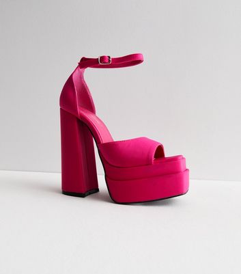 Pink shop satin heels