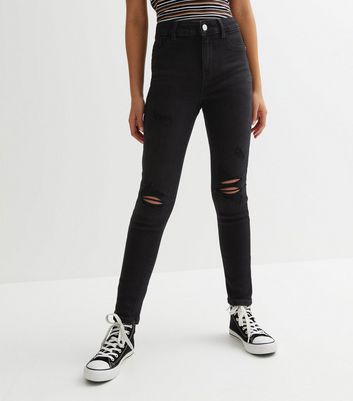 Girl black ripped on sale jeans