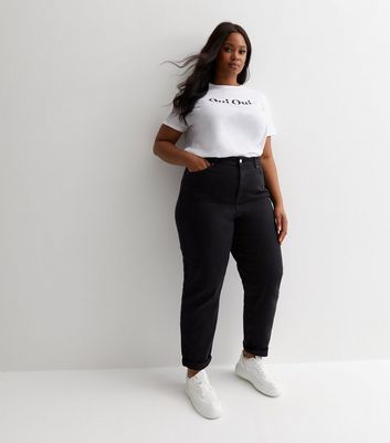 Curves Black Waist Enhance Tori Mom Jeans