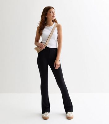 Ladies black flared sales trousers