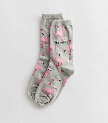 Grey Flamazing Flamingo Socks