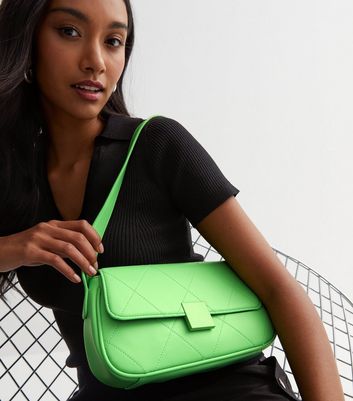 Green Quilted Shoulder Bag