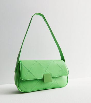 Green Quilted Shoulder Bag New Look