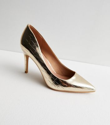 Gold court top high heels