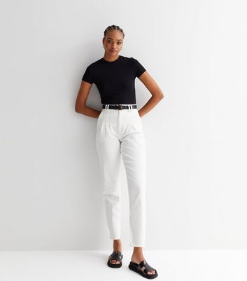 High Waist Striped Trousers with Side Slits  Frills  Colormodé