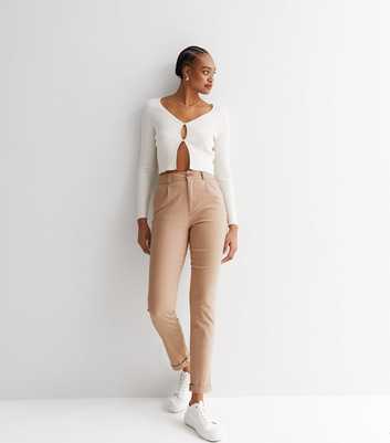 Tall Stone High Waist Crop Chino Trousers