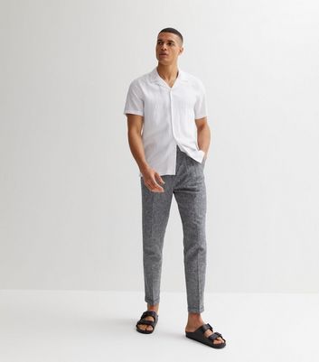 New Look tapered pleated smart pants in stone | ASOS