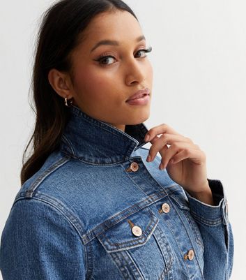 Button front sales denim jacket