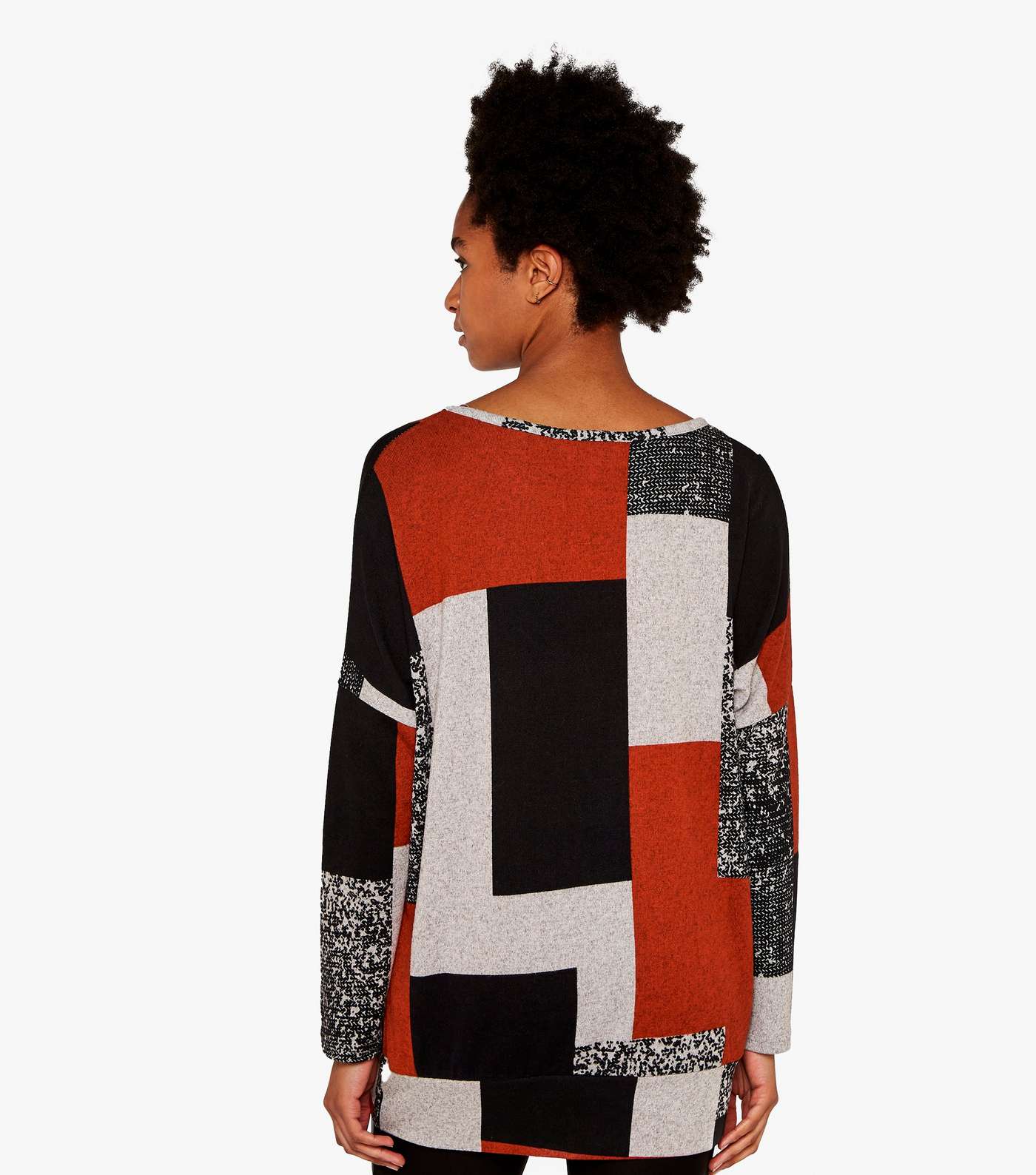 Apricot Red Colour Block Oversized Jumper Image 3