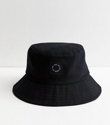 Black Embroidered New York City Bucket Hat | New Look