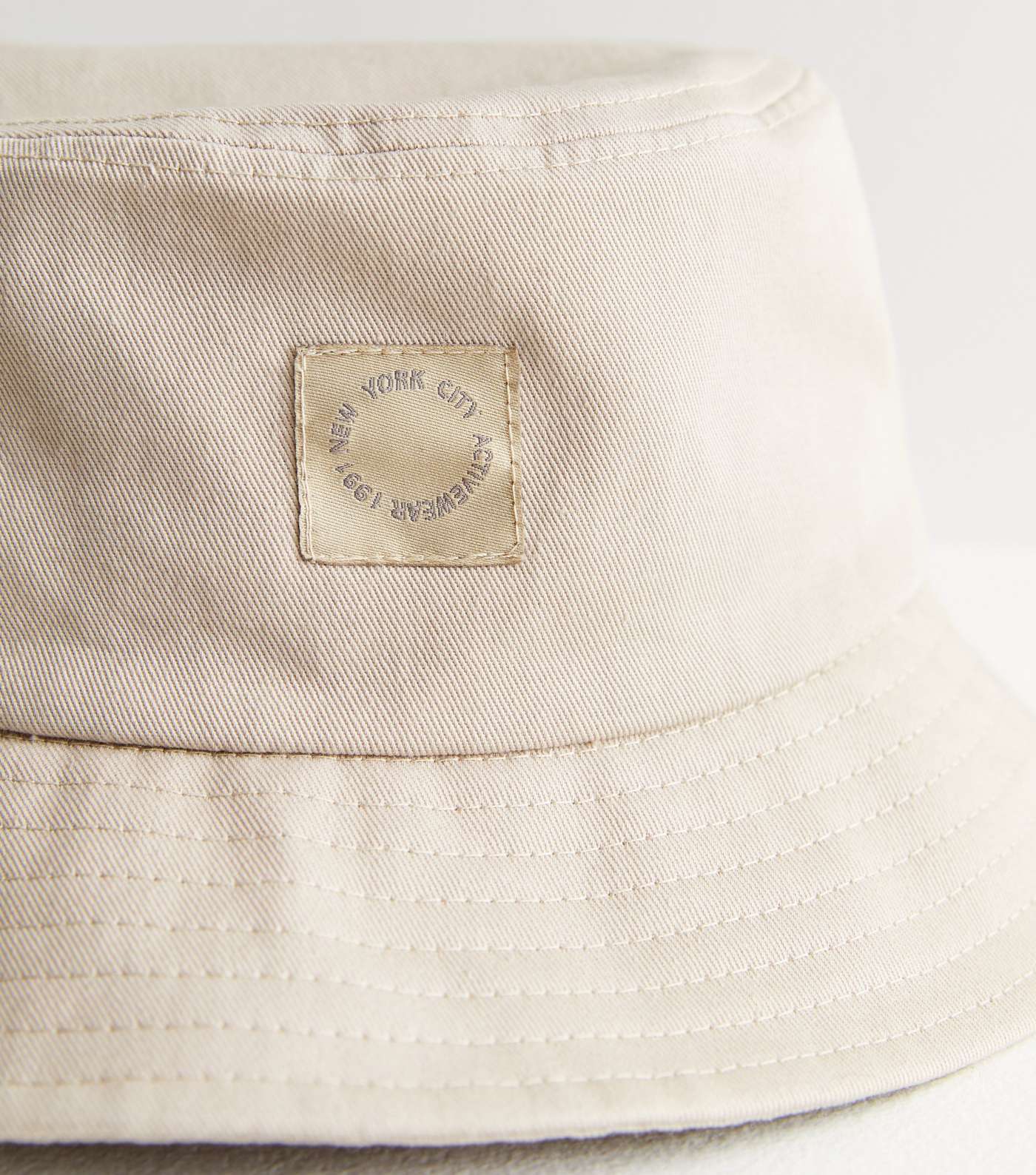 Cream Embroidered New York City Bucket Hat Image 3