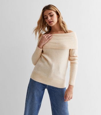 Cream bardot outlet jumper