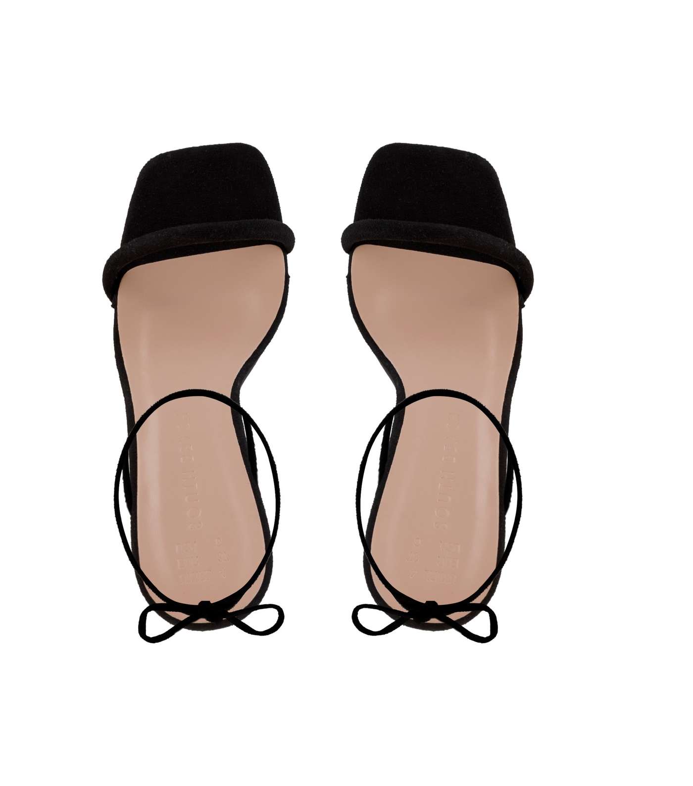 South Beach Black Tie Faux Bamboo Heel Sandals Image 4