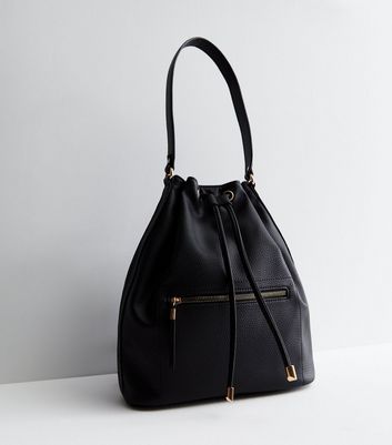 Black drawstring backpack women's new arrivals