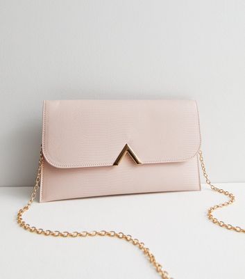 Cream Leather Look Chain Strap Clutch Bag New Look