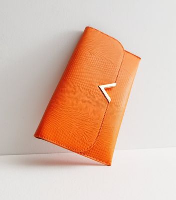 Orange clutch 2025 bag new look