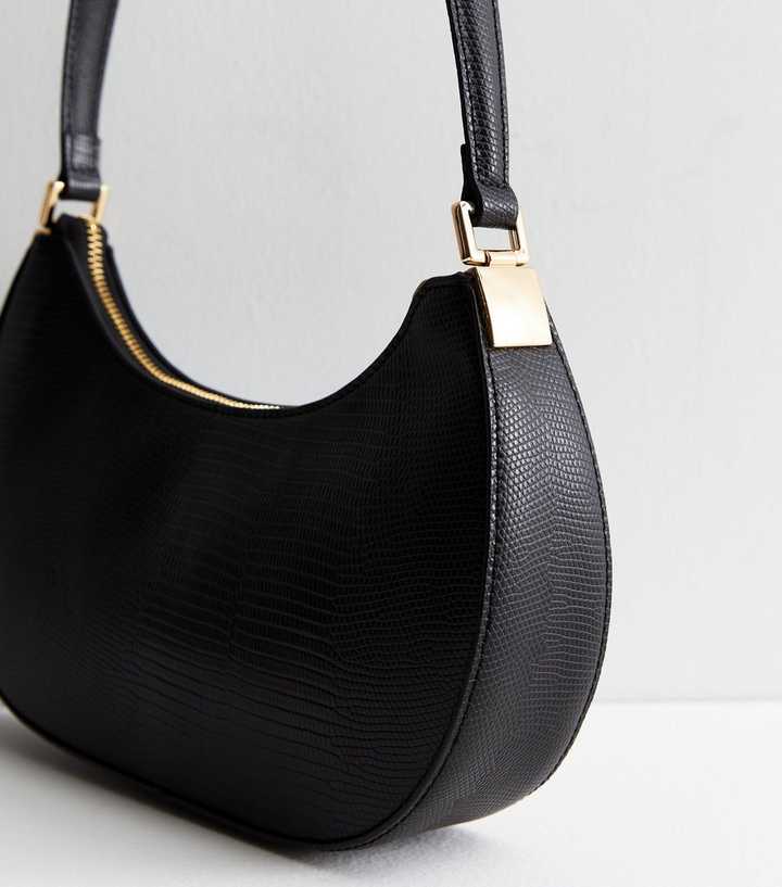 New Look shoulder bag with zip detail in black