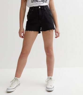 Black denim hotsell shorts girls