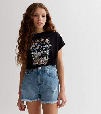 Girl high cheap waisted shorts denim