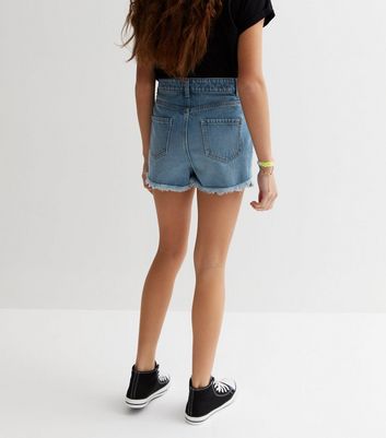 Denim shorts frayed on sale hem