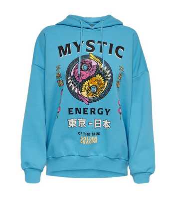ONLY Blue Long Sleeve Mystic Energy Drawstring Hoodie