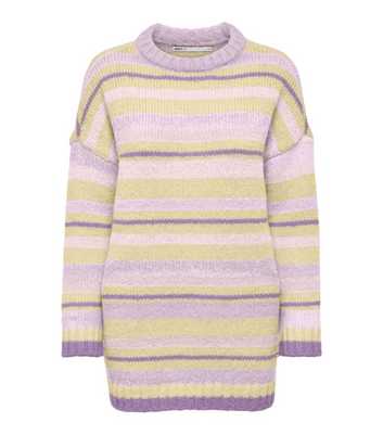 ONLY Purple Stripe Knit Long Sleeve Jumper