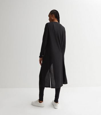 Long thin black cardigan sale