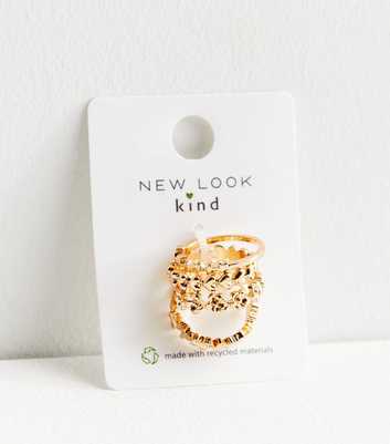 4 Pack Gold Butterfly Mixed Rings