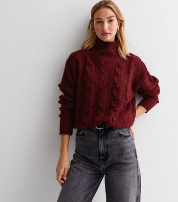 Burgundy knitted outlet jumper