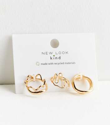 6 Pack Gold Squiggle Rings