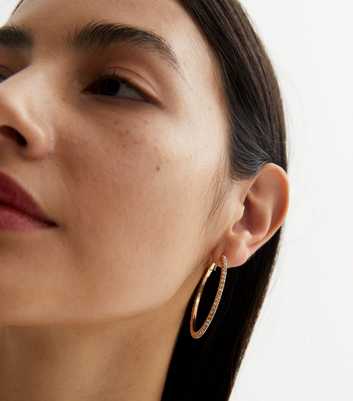Gold Diamanté Hoop Earrings
