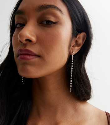 Crystal Single Tassel Drop Earrings