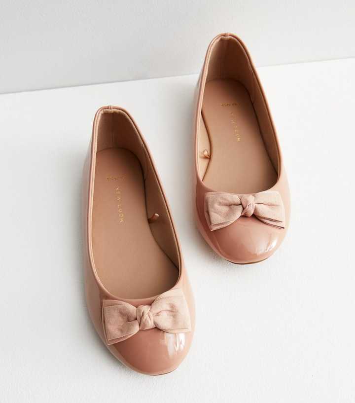 Wide Cream Patent Bow Pumps | New Look